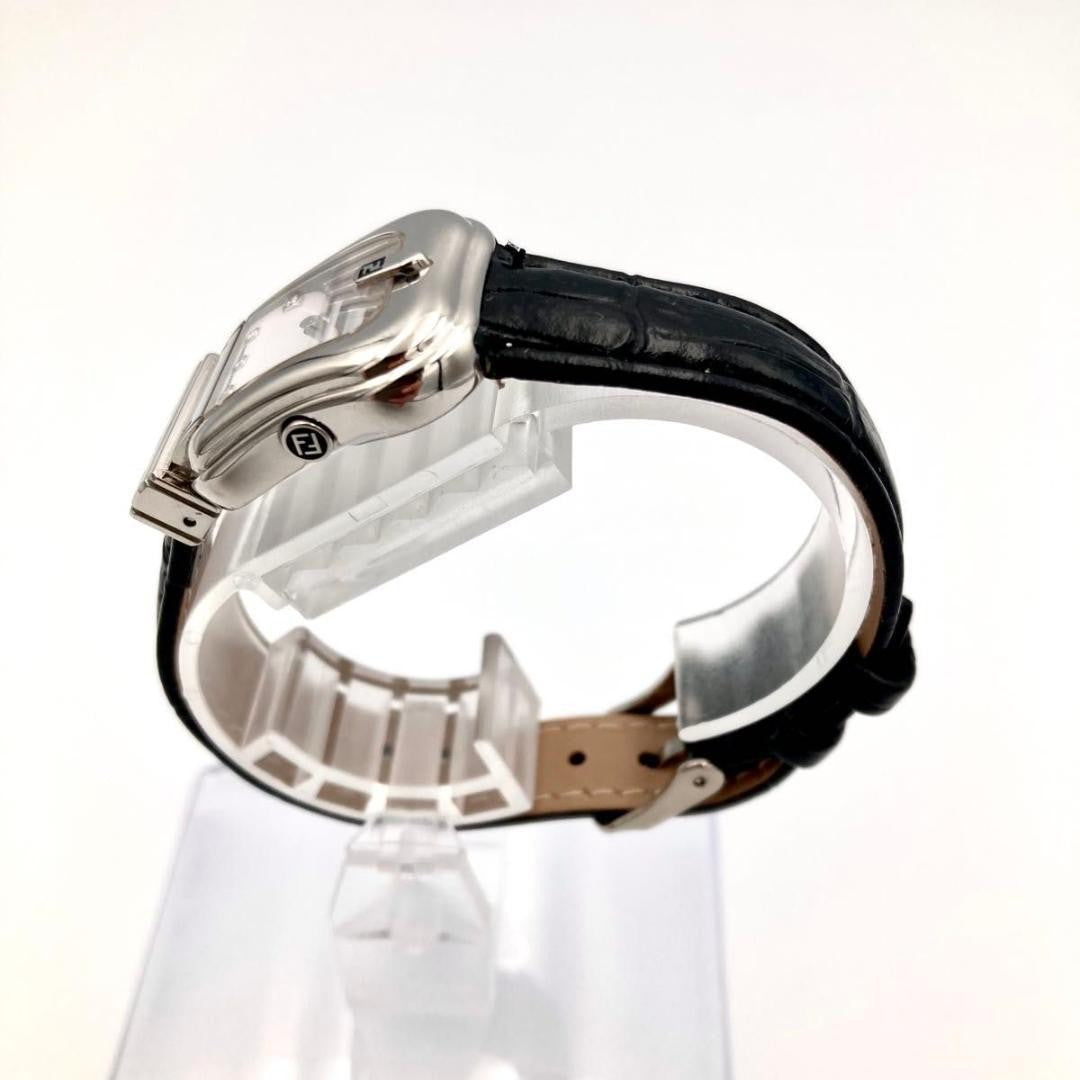 FENDI 3800L Quartz Watch Wristwatch FF Logo Silver Women's Authentic