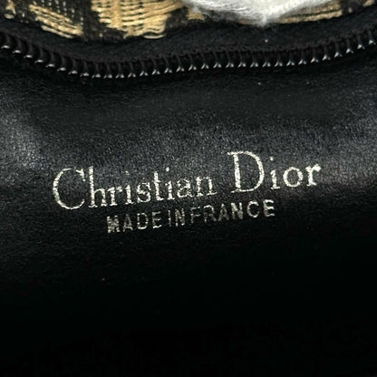 Christian Dior Shoulder Bag Purse Trotter CD Canvas Leather Navy Authentic