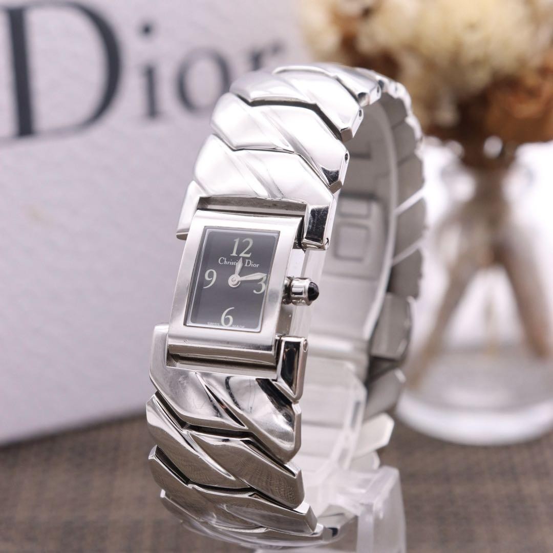 Christian Dior D72-100 Quartz Watch Wristwatch Logo Silver Women's Authentic
