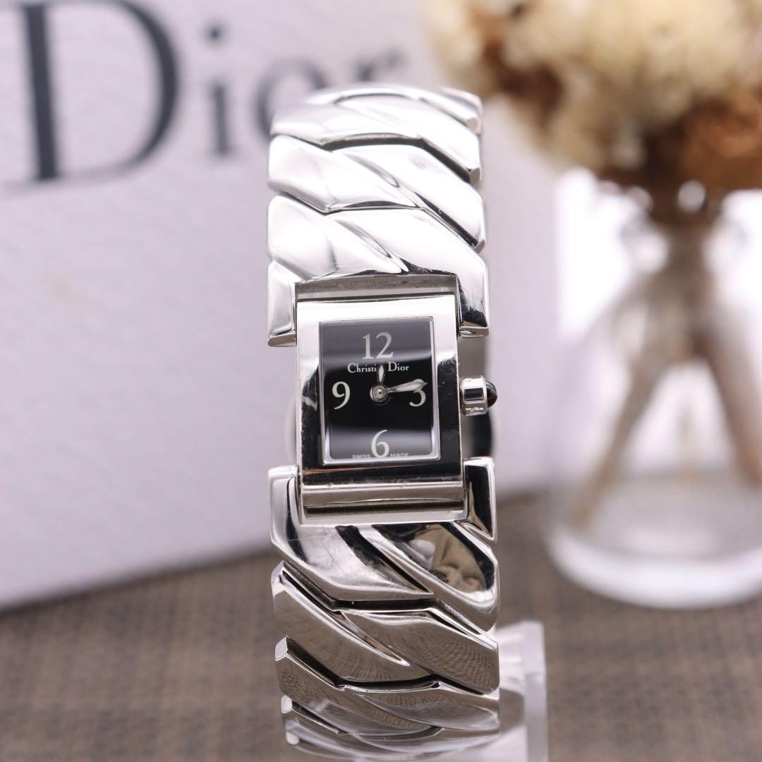 Christian Dior D72-100 Quartz Watch Wristwatch Logo Silver Women's Authentic