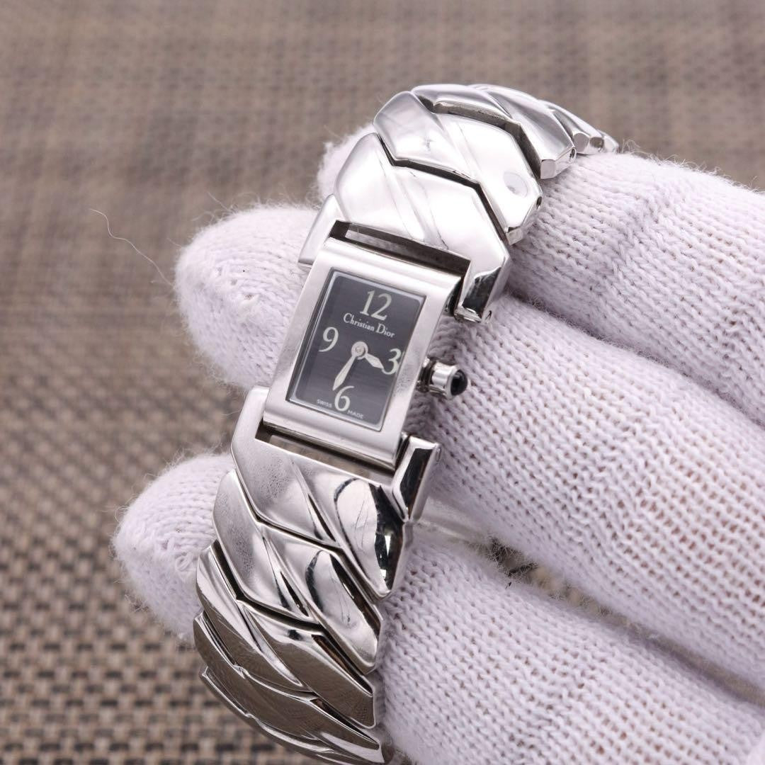 Christian Dior D72-100 Quartz Watch Wristwatch Logo Silver Women's Authentic