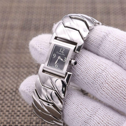 Christian Dior D72-100 Quartz Watch Wristwatch Logo Silver Women's Authentic
