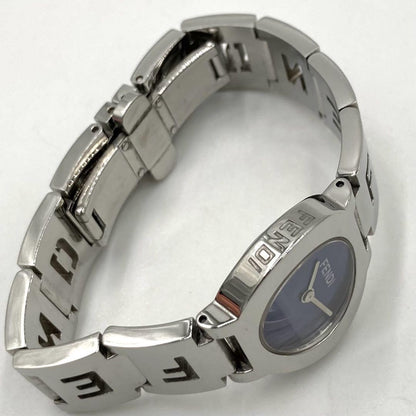 FENDI 3050L Quartz Watch Wristwatch Logo Blue Silver Women's Authentic