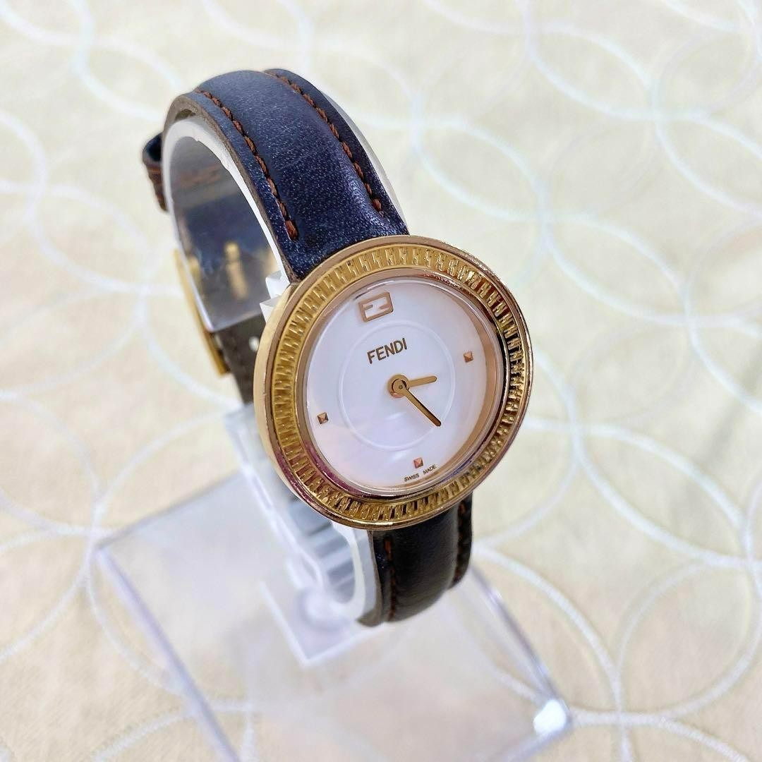 FENDI 35000S Quartz Watch Wristwatch FF Logo White Women's Authentic