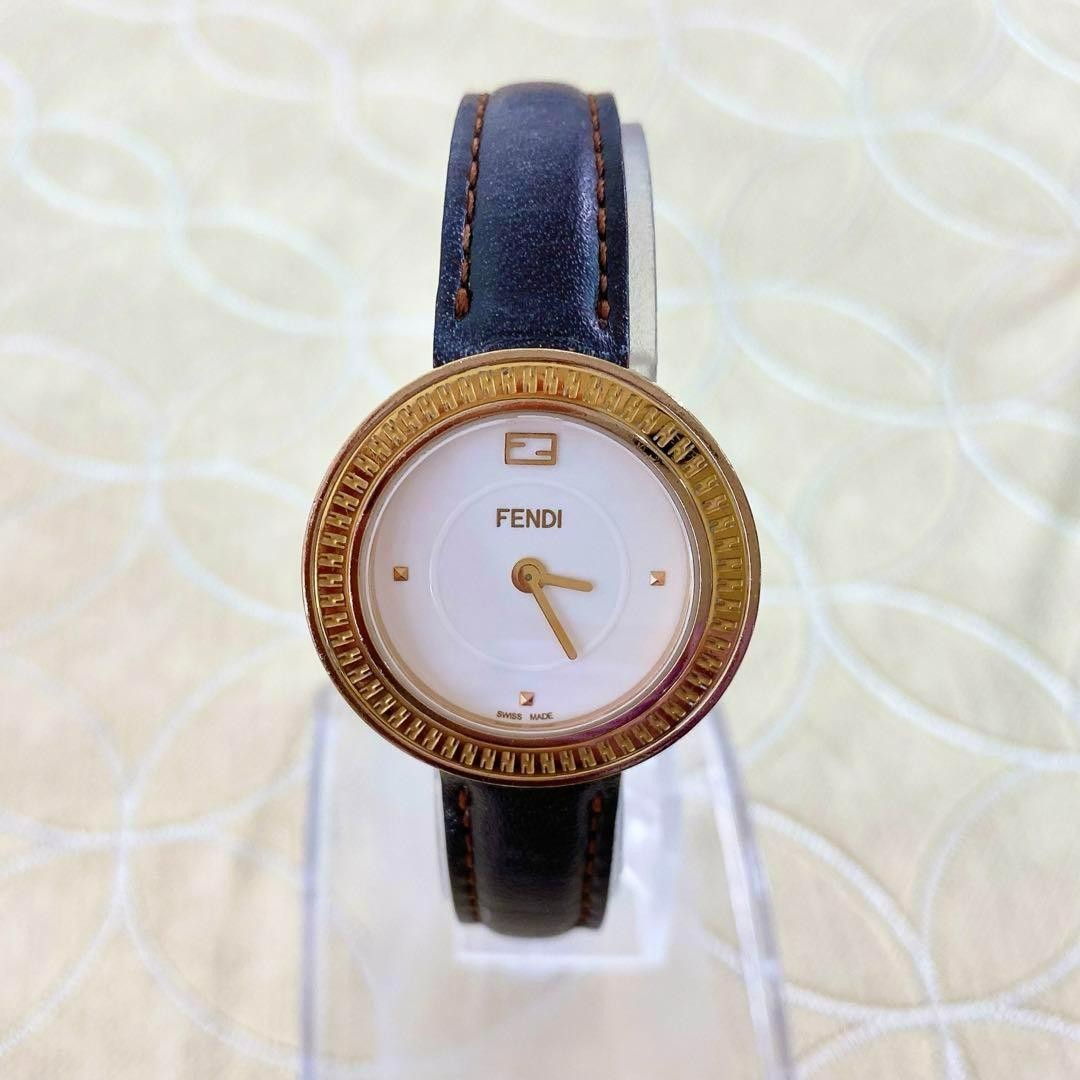 FENDI 35000S Quartz Watch Wristwatch FF Logo White Women's Authentic