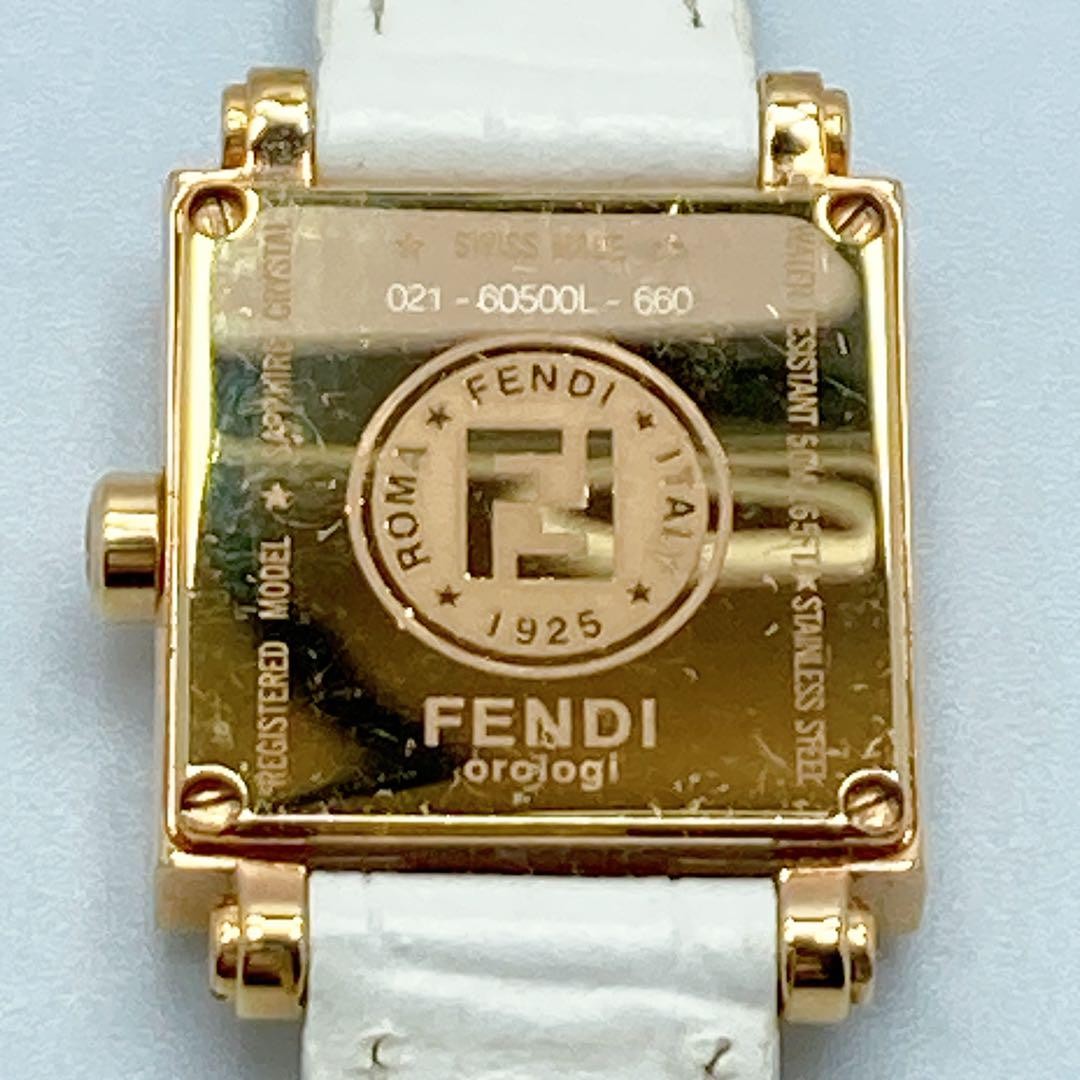 FENDI 60500L QUADORO MINI Quartz Watch Wristwatch Logo Women's Authentic