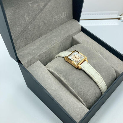 FENDI 60500L QUADORO MINI Quartz Watch Wristwatch Logo Women's Authentic