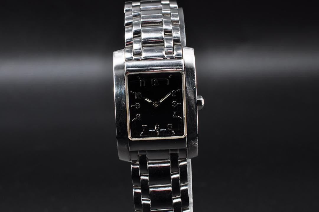 FENDI 7000L Quartz Watch Wristwatch Black Silver Women's Authentic