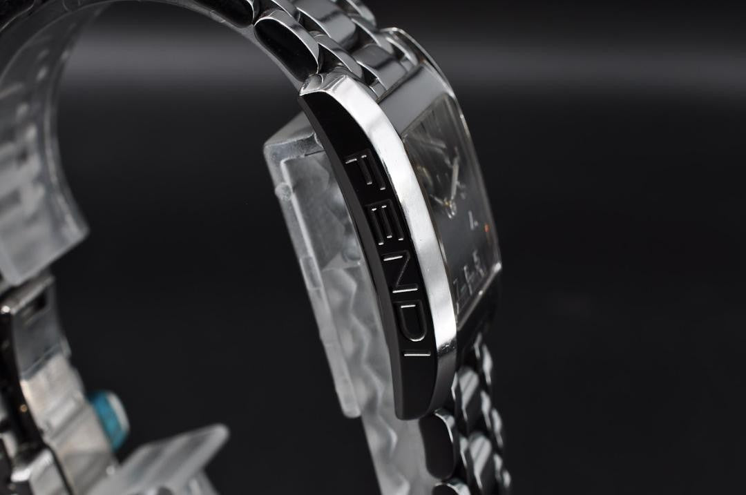FENDI 7000L Quartz Watch Wristwatch Black Silver Women's Authentic