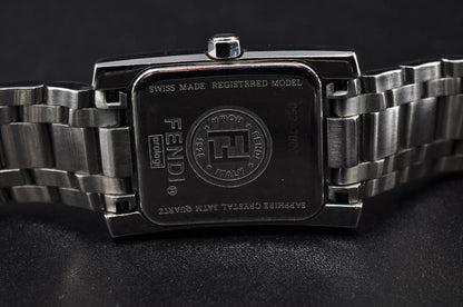 FENDI 7000L Quartz Watch Wristwatch Black Silver Women's Authentic