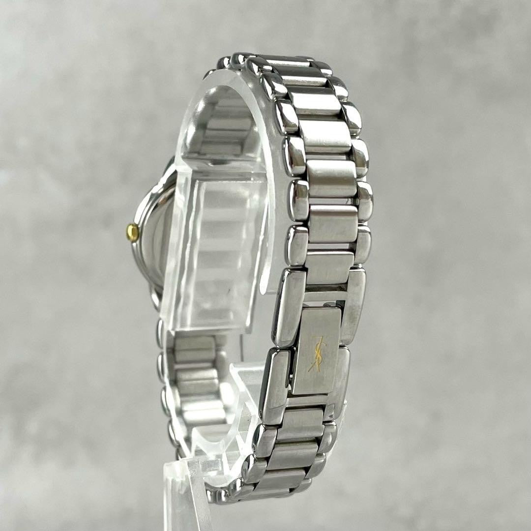 Saint Laurent Quartz Watch Wristwatch YSL Cassandra Silver Blue Women's Auth