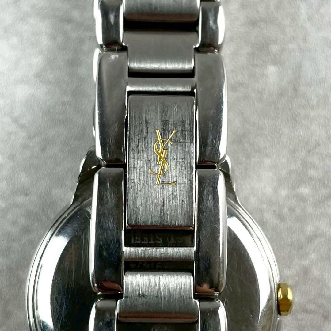 Saint Laurent Quartz Watch Wristwatch YSL Cassandra Silver Blue Women's Auth