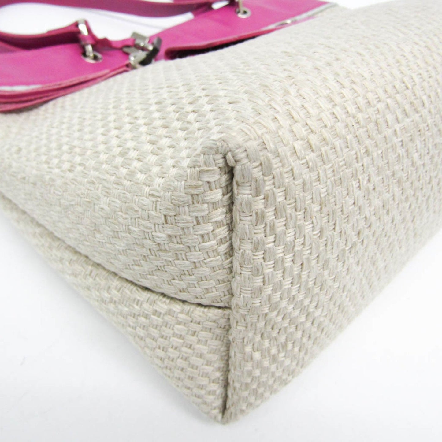 Longchamp Hand Bag Tote Purse Leather Light Beige Pink Authentic
