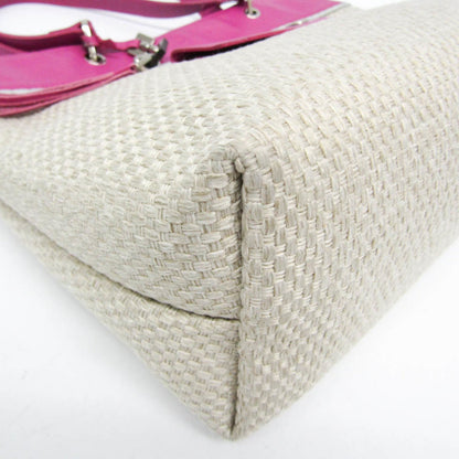 Longchamp Hand Bag Tote Purse Leather Light Beige Pink Authentic