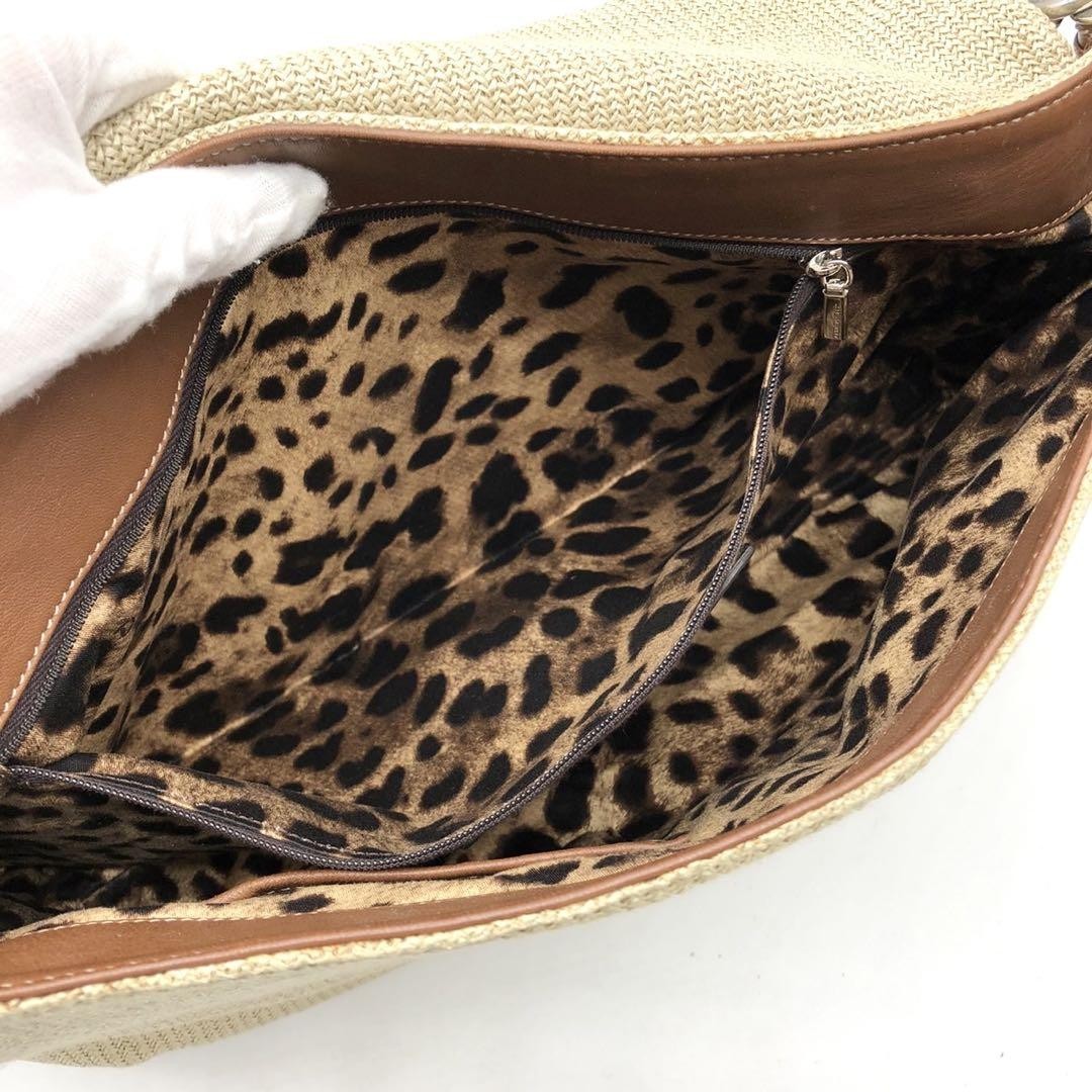 Dolce & Gabbana Shoulder Bag Purse Leopard Leather Authentic