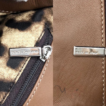 Dolce & Gabbana Shoulder Bag Purse Leopard Leather Authentic