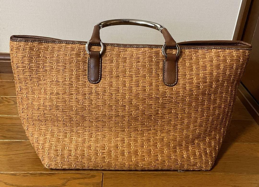 Dolce & Gabbana Hand Bag Tote Purse Basket Bag Leopard Brown Authentic