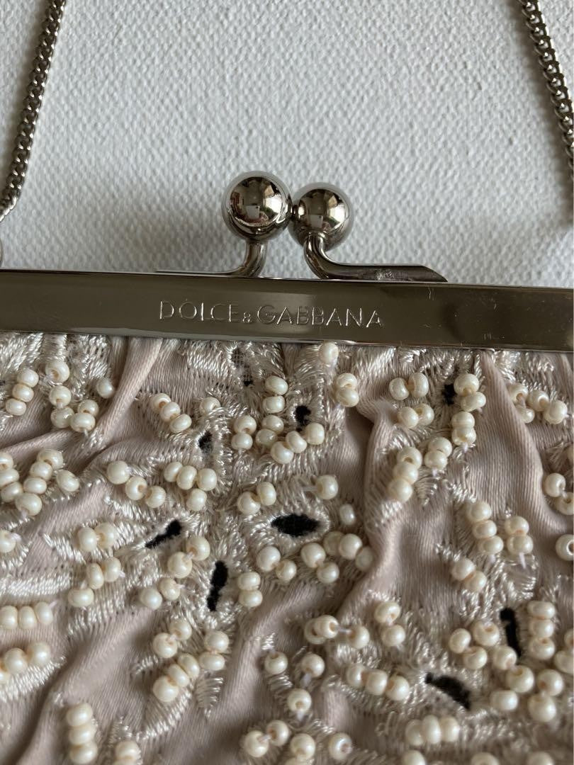 Dolce & Gabbana Party Bag Purse Off White Authentic