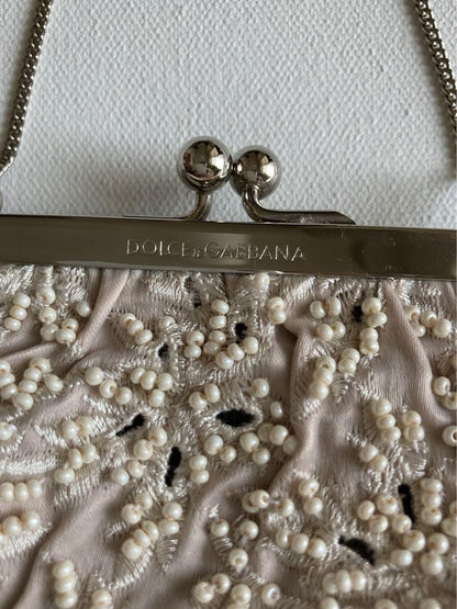 Dolce & Gabbana Party Bag Purse Off White Authentic
