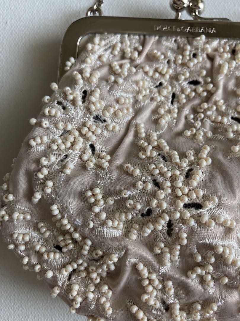 Dolce & Gabbana Party Bag Purse Off White Authentic