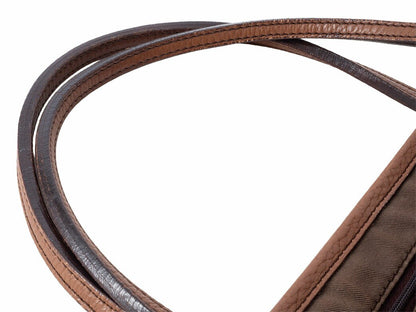 Dolce & Gabbana Hand Bag Tote Purse Leopard Canvas Leather Brown Authentic