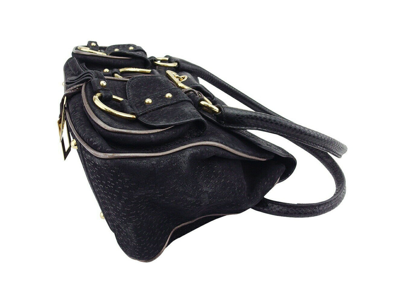 Dolce & Gabbana Shoulder Bag Purse Leopard Black Gold Brown Authentic