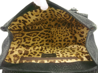 Dolce & Gabbana Shoulder Bag Purse Leopard Black Gold Brown Authentic