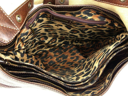 Dolce & Gabbana Shoulder Bag Purse Leopard Brown Authentic