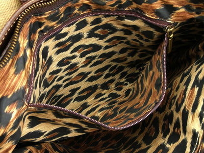 Dolce & Gabbana Shoulder Bag Purse Leopard Brown Authentic
