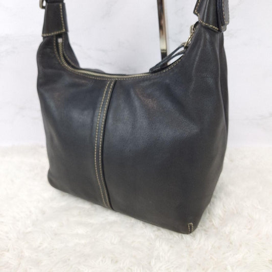 COACH Shoulder Bag Purse Black Leather Authentic