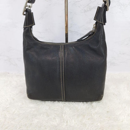 COACH Shoulder Bag Purse Black Leather Authentic