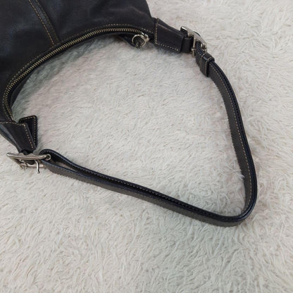 COACH Shoulder Bag Purse Black Leather Authentic