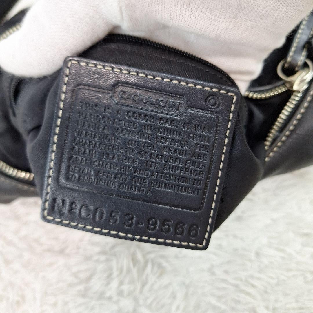 COACH Shoulder Bag Purse Black Leather Authentic
