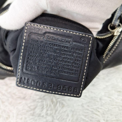 COACH Shoulder Bag Purse Black Leather Authentic