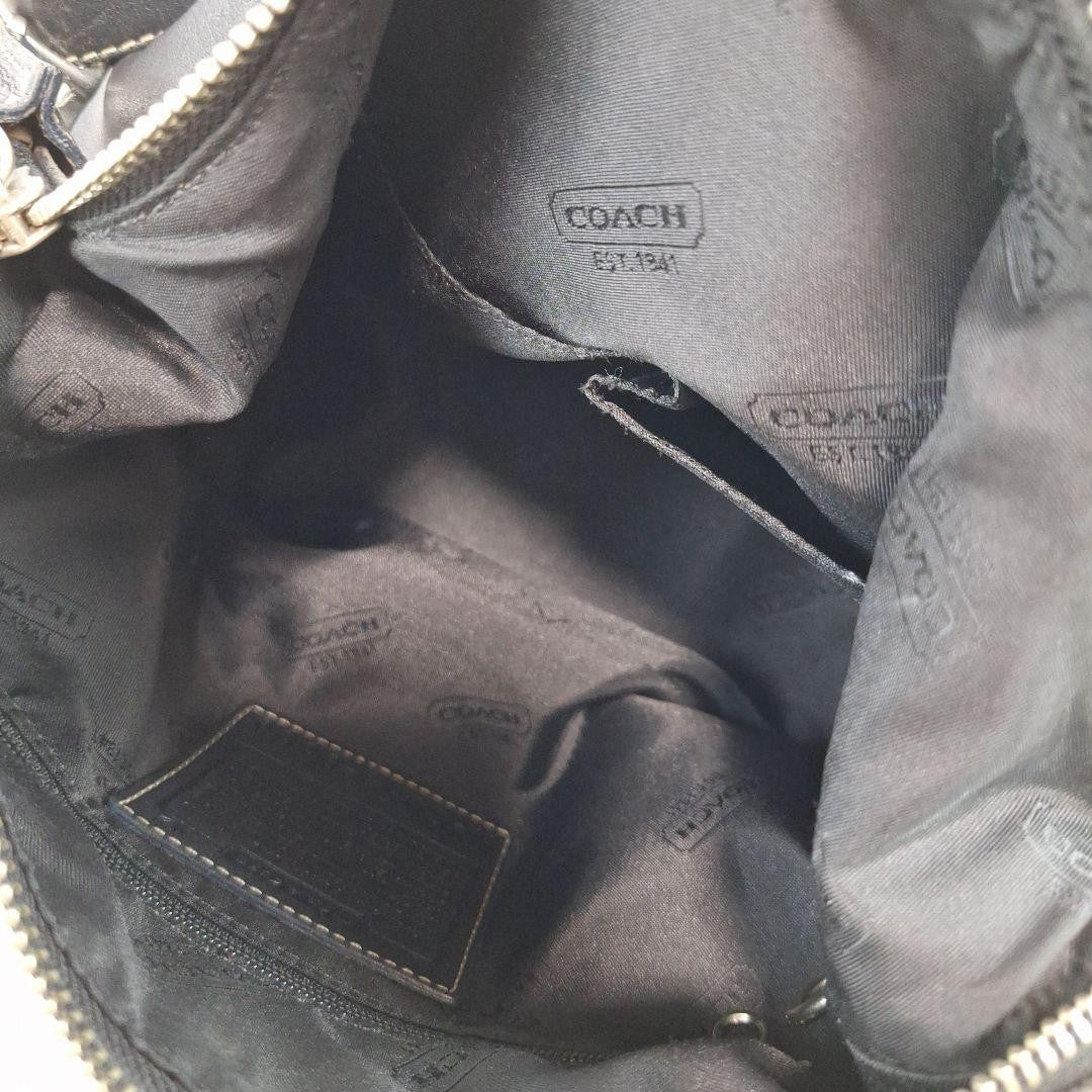 COACH Shoulder Bag Purse Black Leather Authentic