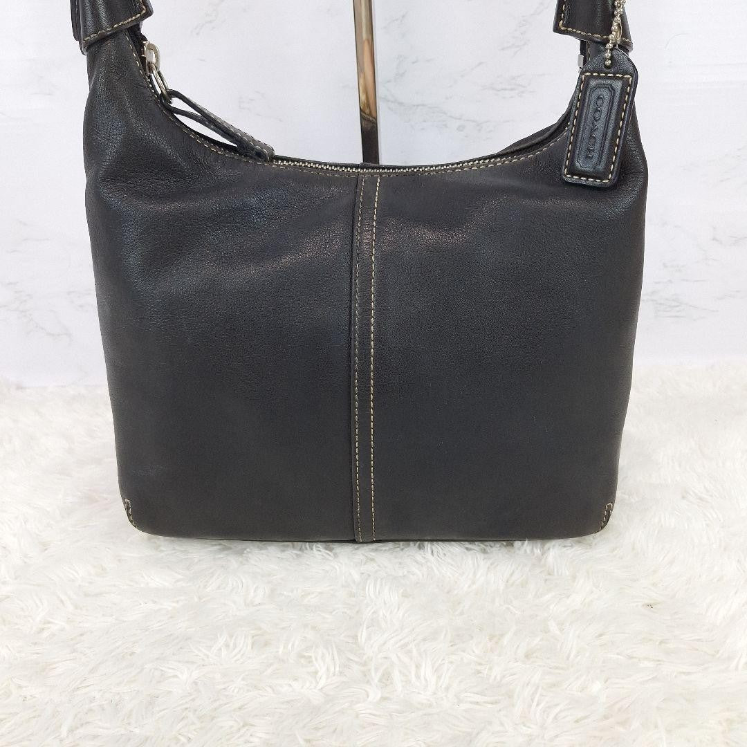 COACH Shoulder Bag Purse Black Leather Authentic