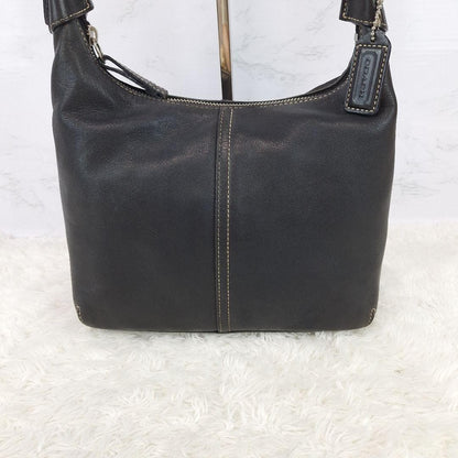 COACH Shoulder Bag Purse Black Leather Authentic