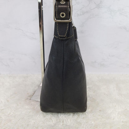 COACH Shoulder Bag Purse Black Leather Authentic