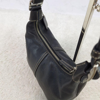 COACH Shoulder Bag Purse Black Leather Authentic
