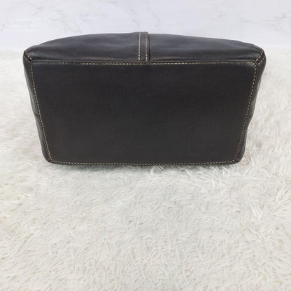 COACH Shoulder Bag Purse Black Leather Authentic