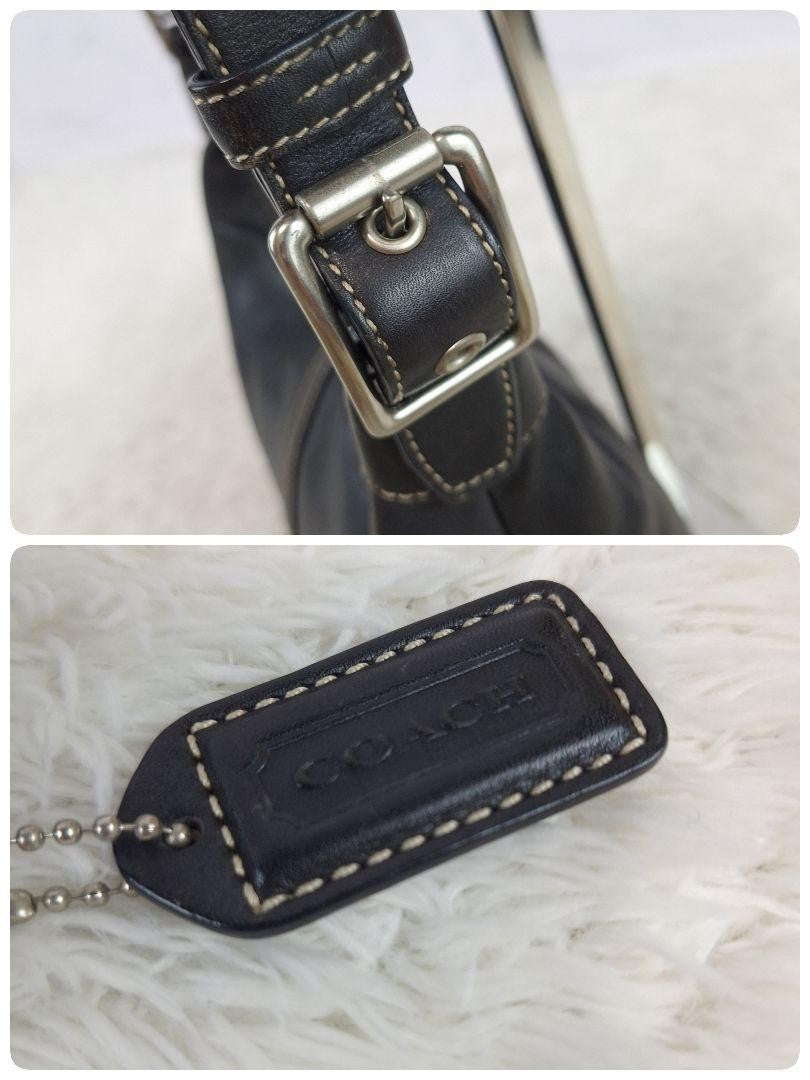 COACH Shoulder Bag Purse Black Leather Authentic