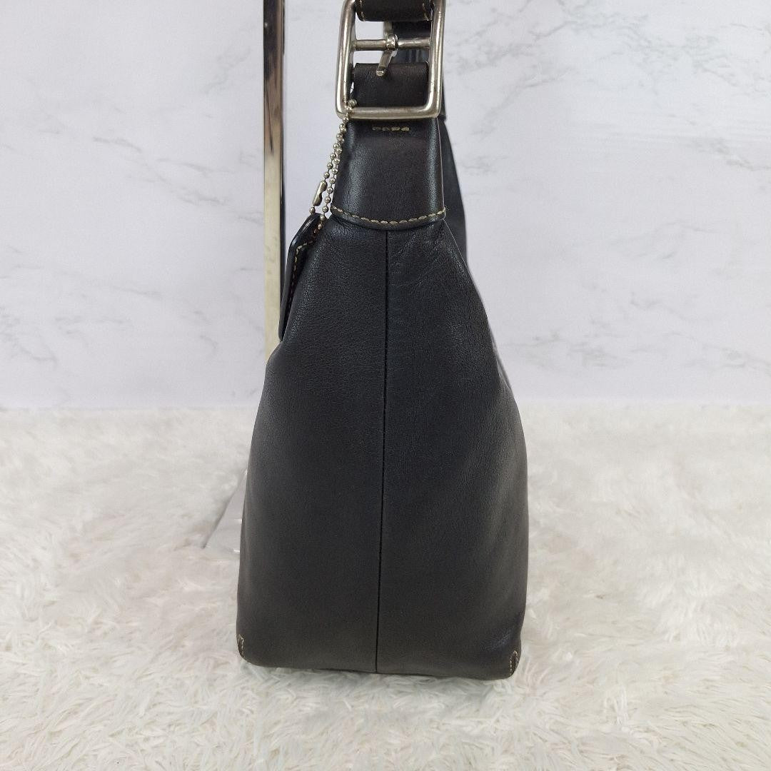 COACH Shoulder Bag Purse Black Leather Authentic