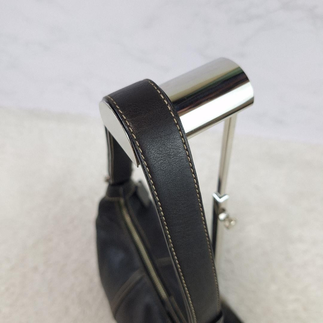 COACH Shoulder Bag Purse Black Leather Authentic