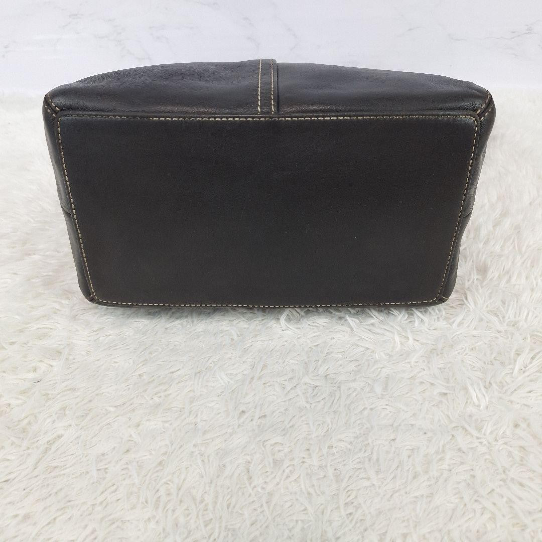 COACH Shoulder Bag Purse Black Leather Authentic