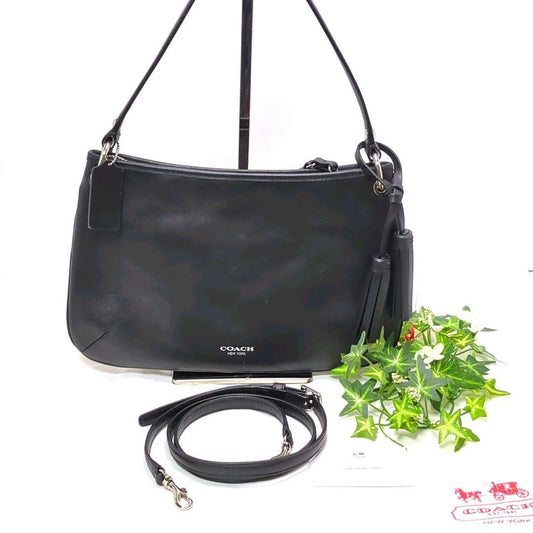 COACH Shoulder Bag Purse 26601 Leather Black Authentic