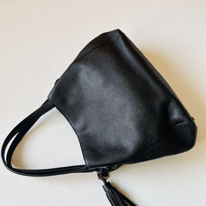 COACH Hand Shoulder Bag Tote Purse Leather Black Authentic