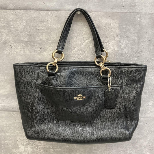 COACH Hand Bag Tote Purse 2way Leather Black Authentic