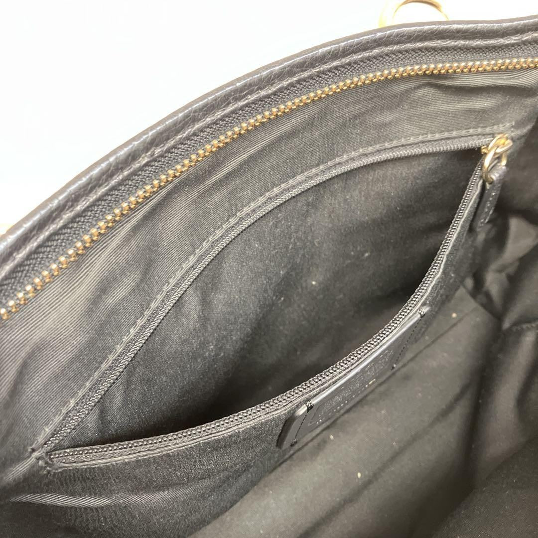 COACH Hand Bag Tote Purse 2way Leather Black Authentic