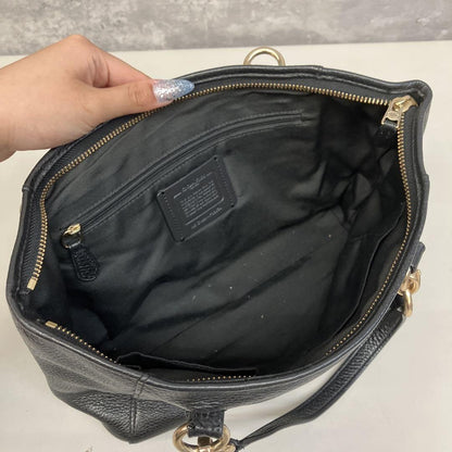 COACH Hand Bag Tote Purse 2way Leather Black Authentic