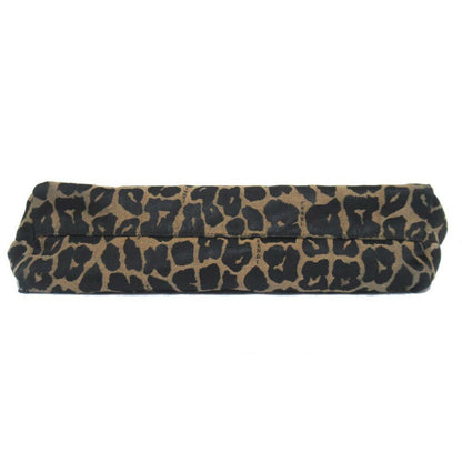 FENDI Hand Bag Tote Purse Leopard Beige Black Authentic
